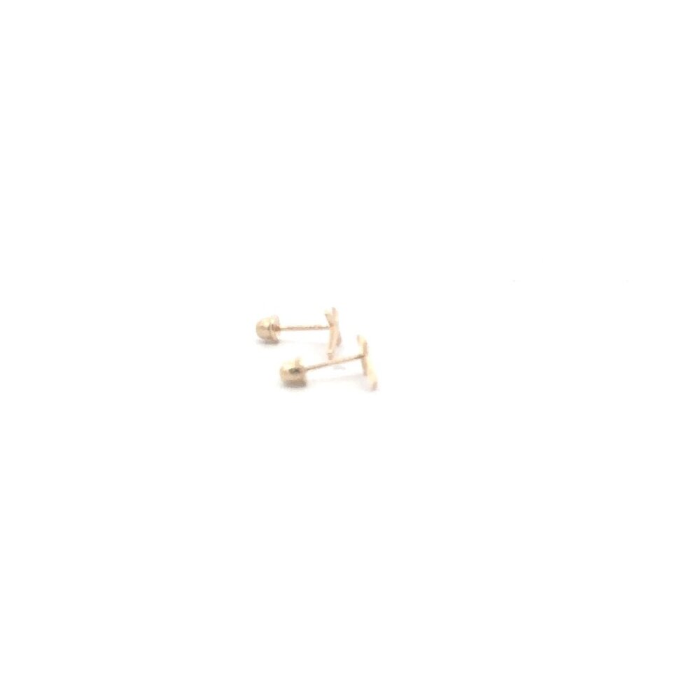 14K Gold Stud Earrings Cross Screw Back Type Very Tiny - Picture 5 of 5